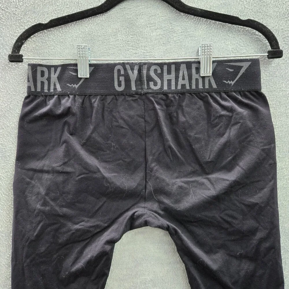 Gymshark Men Activewear‎ Pants M Black Elastane Nylon Running Legging Logo 18